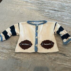 Luba-Robert hand made football 12 month cardigan sweater